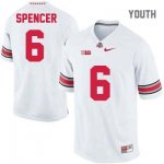 Youth NCAA Ohio State Buckeyes Evan Spencer #6 College Stitched Authentic Nike White Football Jersey DU20A72HL